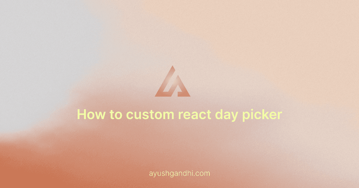 How to customize react day picker